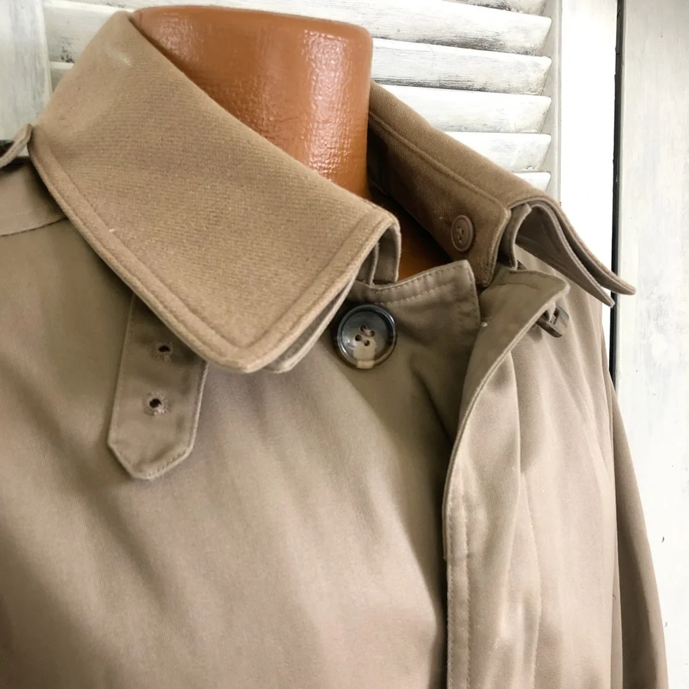 Long Coat Classic Luxury Duster Trench Belted VTG 80s Designer Steampunk 40R LG